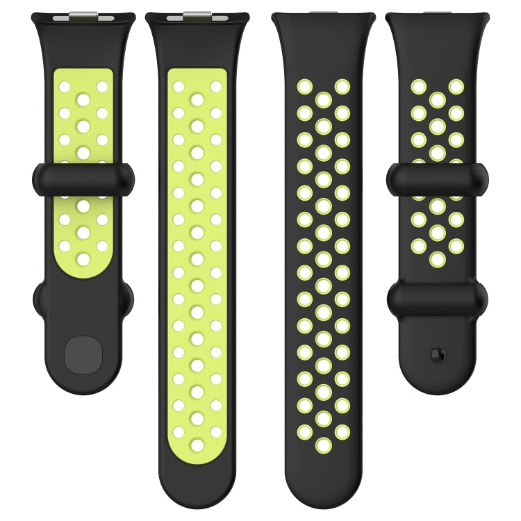 For Redmi Watch 4 Two Color Silicone Sports Watch Band(Black Yellow) - Watch Bands by buy2fix | Online Shopping UK | buy2fix