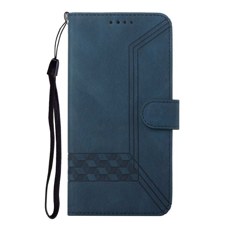 For Xiaomi Redmi K70 Cubic Skin Feel Flip Leather Phone Case(Blue) - K70 Cases by buy2fix | Online Shopping UK | buy2fix