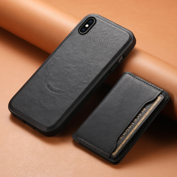 For iPhone XS Max Denior Cowhide Texture Leather MagSafe Detachable Wallet Phone Case(Black) - More iPhone Cases by Denior | Online Shopping UK | buy2fix