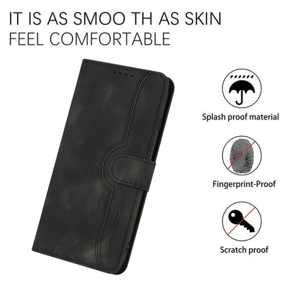 For Google Pixel 9 Heart Pattern Skin Feel Leather Phone Case(Black) - Google Cases by buy2fix | Online Shopping UK | buy2fix