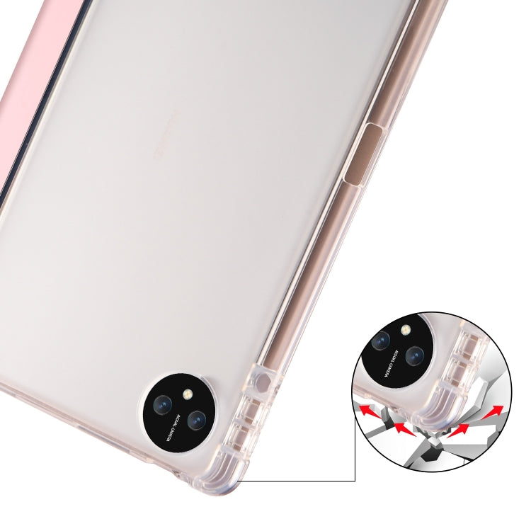 For Huawei MatePad Pro 11 2024 3-fold Clear TPU Leather Tablet Case with Pen Slot(Pink) - Huawei by buy2fix | Online Shopping UK | buy2fix