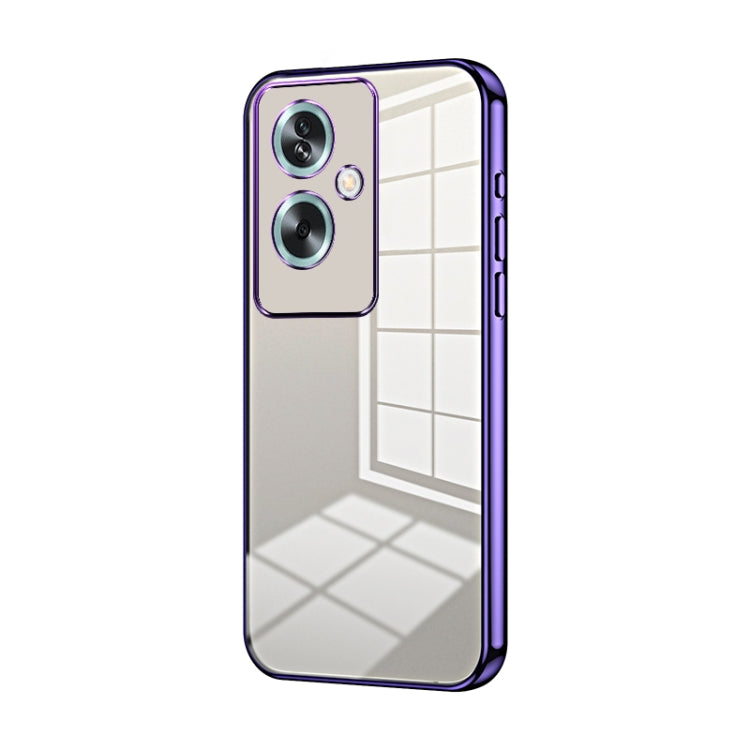 For OPPO A79 5G / A2 Transparent Plating Fine Hole Phone Case(Purple) - OPPO Cases by buy2fix | Online Shopping UK | buy2fix