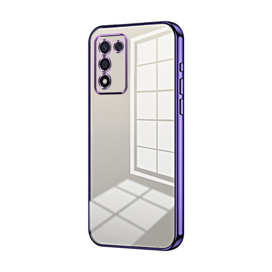For OPPO K9s / K10 Energy Transparent Plating Fine Hole Phone Case(Purple) - OPPO Cases by buy2fix | Online Shopping UK | buy2fix