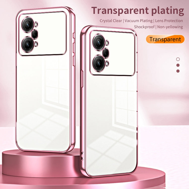 For OPPO K10 Pro Transparent Plating Fine Hole Phone Case(Pink) - OPPO Cases by buy2fix | Online Shopping UK | buy2fix