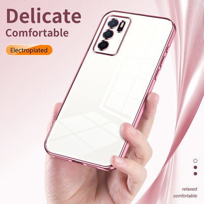 For OPPO A16 / A16s / A54s Transparent Plating Fine Hole Phone Case(Silver) - OPPO Cases by buy2fix | Online Shopping UK | buy2fix