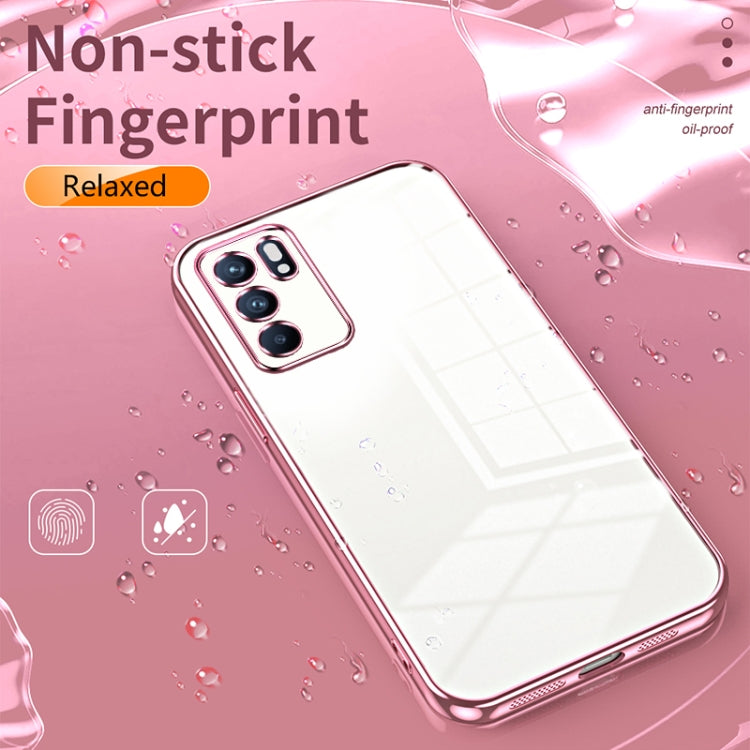 For OPPO Reno6 Indian / Malay Transparent Plating Fine Hole Phone Case(Gold) - OPPO Cases by buy2fix | Online Shopping UK | buy2fix