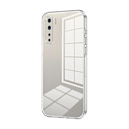 For OPPO Reno3 4G / F15 / A91 Transparent Plating Fine Hole Phone Case(Transparent) - OPPO Cases by buy2fix | Online Shopping UK | buy2fix