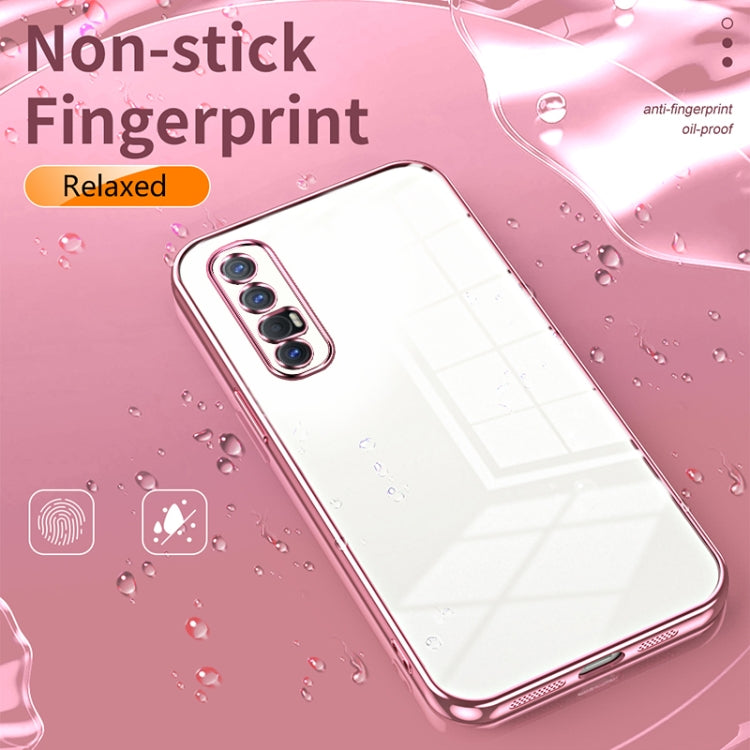 For OPPO Reno3 Pro Transparent Plating Fine Hole Phone Case(Green) - OPPO Cases by buy2fix | Online Shopping UK | buy2fix