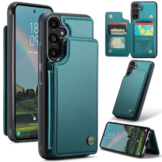 For Samsung Galaxy A55 5G CaseMe C22 PC+TPU Business Style RFID Anti-theft Leather Phone Case(Blue Green) - Galaxy Phone Cases by CaseMe | Online Shopping UK | buy2fix