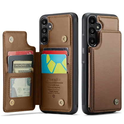 For Samsung Galaxy A35 5G CaseMe C22 PC+TPU Business Style RFID Anti-theft Leather Phone Case(Brown) - Galaxy Phone Cases by CaseMe | Online Shopping UK | buy2fix