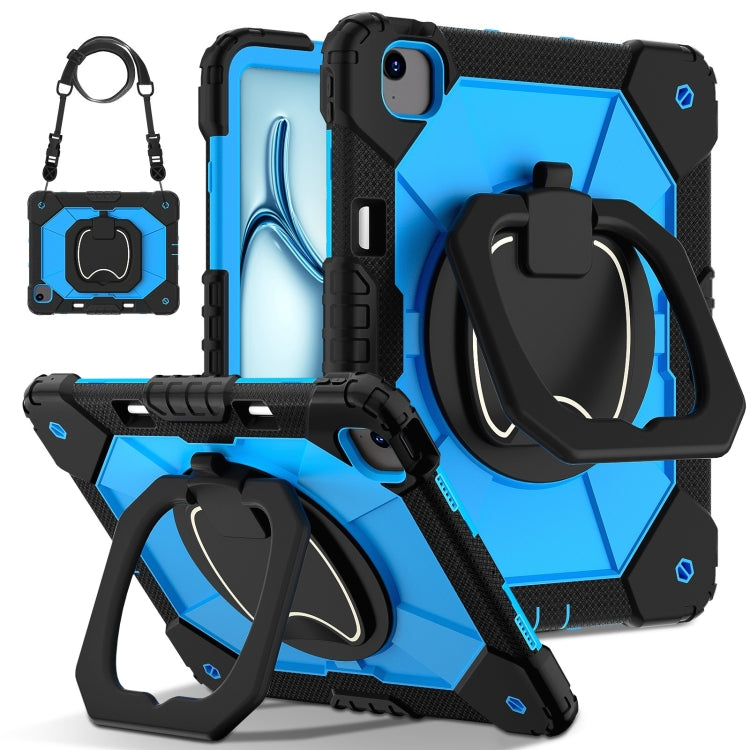 For iPad Air 13 2024 Contrast Color Robot Silicone Hybrid PC Tablet Case(Black Blue) - iPad Air 13 2024 Cases by buy2fix | Online Shopping UK | buy2fix