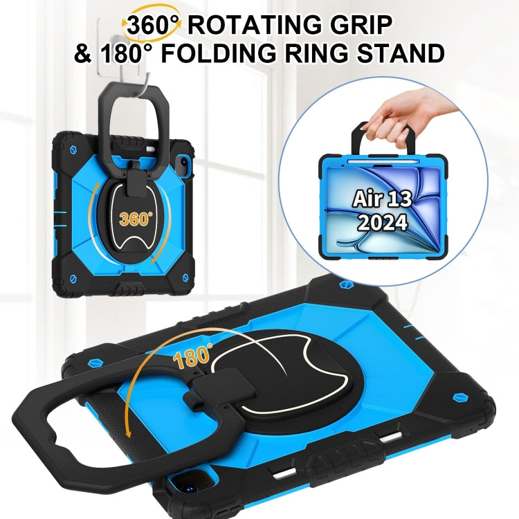 For iPad Air 13 2024 Contrast Color Robot Silicone Hybrid PC Tablet Case(Black Blue) - iPad Air 13 2024 Cases by buy2fix | Online Shopping UK | buy2fix