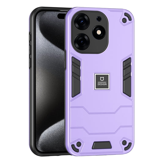 For Tecno Spark 10 Pro 2 in 1 Shockproof Phone Case(Purple) - Tecno Cases by buy2fix | Online Shopping UK | buy2fix