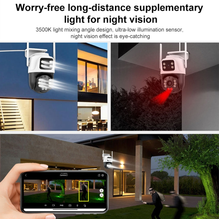 QX101 6MP WiFi Dual Camera Supports Two-way Voice Intercom & Infrared Night Vision(US Plug) - Wireless Camera by buy2fix | Online Shopping UK | buy2fix