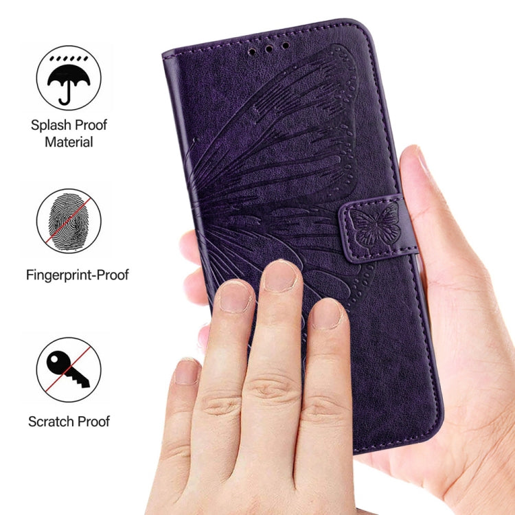 For Xiaomi Redmi K70 / K70 Pro Embossed Butterfly Leather Phone Case(Dark Purple) - K70 Cases by buy2fix | Online Shopping UK | buy2fix