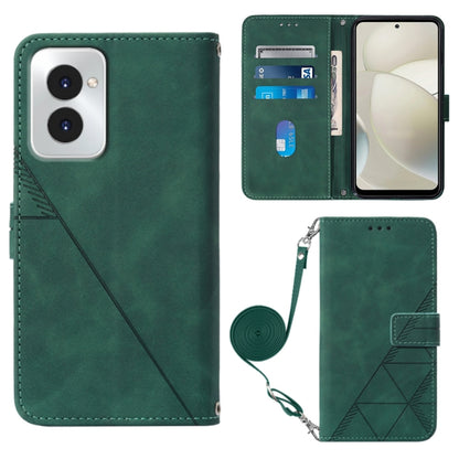 For Motorola Moto G Power 5G 2024 Crossbody 3D Embossed Flip Leather Phone Case(Dark Green) - Motorola Cases by buy2fix | Online Shopping UK | buy2fix