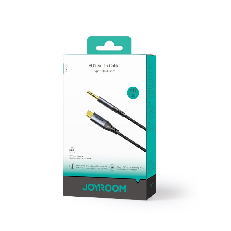 JOYROOM SY-A07 Transsion Series USB-C/Type-C to 3.5mm AUX Audio Adapter Cable, Length: 1.2m(Black) - Video & Audio Cable by JOYROOM | Online Shopping UK | buy2fix
