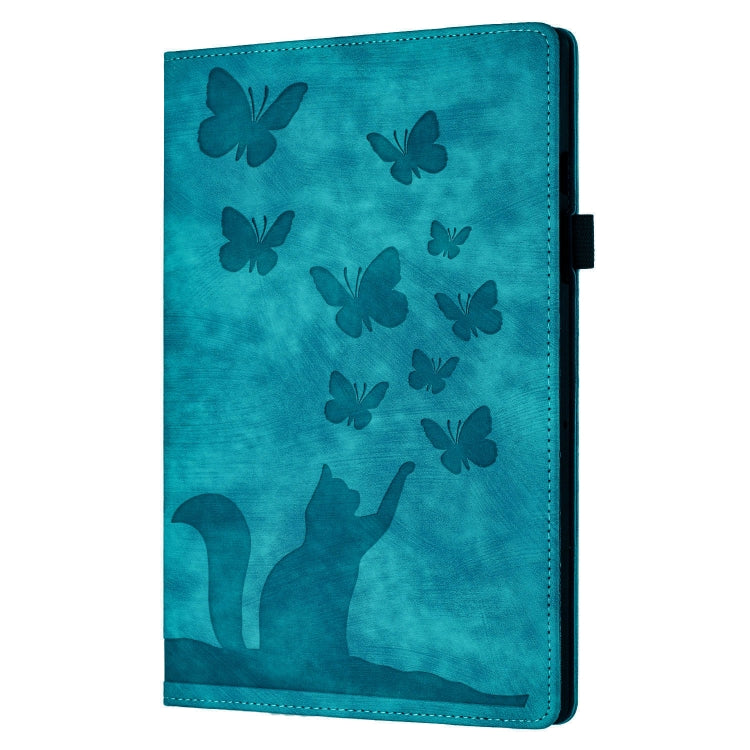 For iPad Air 11 2024 / Air 11 2025 Butterfly Cat Embossing Leather Tablet Case(Sky Blue) - iPad Air 11 2025 / 2024 Cases by buy2fix | Online Shopping UK | buy2fix