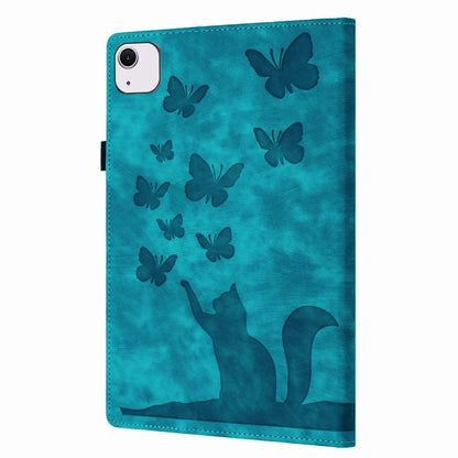 For iPad Air 11 2024 / Air 11 2025 Butterfly Cat Embossing Leather Tablet Case(Sky Blue) - iPad Air 11 2025 / 2024 Cases by buy2fix | Online Shopping UK | buy2fix