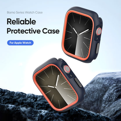 For Apple Watch 9 / 8 / 7 41mm DUX DUCIS Bamo Series Hollow PC + TPU Watch Protective Case(Midnight Blue+Orange) - Watch Cases by DUX DUCIS | Online Shopping UK | buy2fix