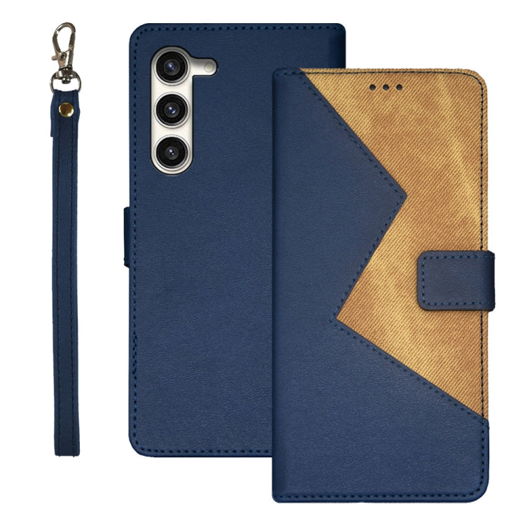 For Samsung Galaxy S24+ 5G idewei Two-color Splicing Leather Phone Case(Blue) - Galaxy S24+ 5G Cases by idewei | Online Shopping UK | buy2fix