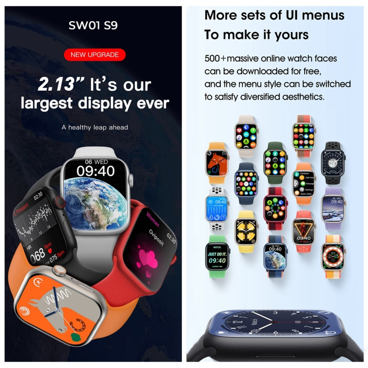 WIWU SW01 S9 2.1 inch IPS Screen IP68 Waterproof Bluetooth Smart Watch(Silver) - Smart Watches by WIWU | Online Shopping UK | buy2fix