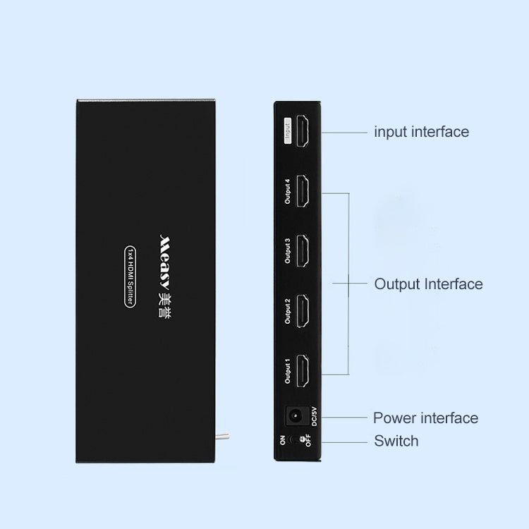 Measy SPH104 1 to 4 4K HDMI 1080P Simultaneous Display Splitter(EU Plug) - Splitter by Measy | Online Shopping UK | buy2fix