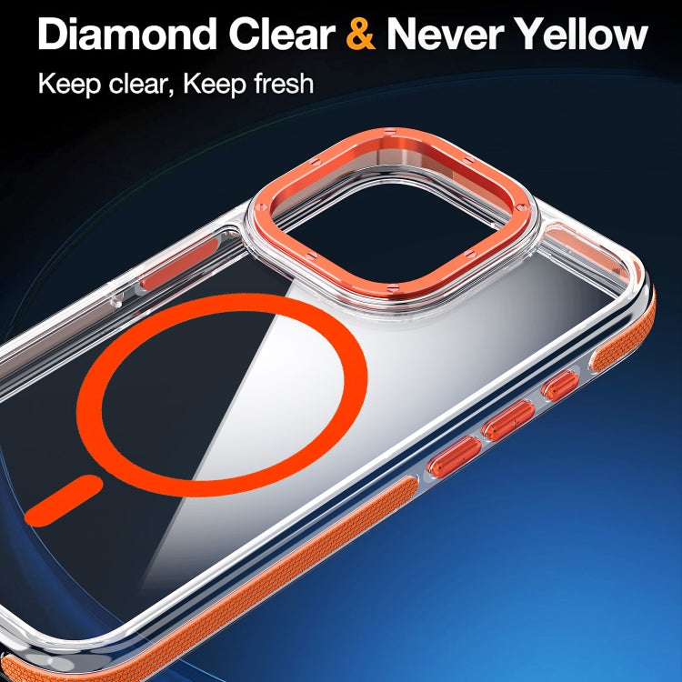 For iPhone 13 Pro Dual-Color Clear Acrylic Hybrid TPU MagSafe Phone Case(Yellow) - iPhone 13 Pro Cases by buy2fix | Online Shopping UK | buy2fix