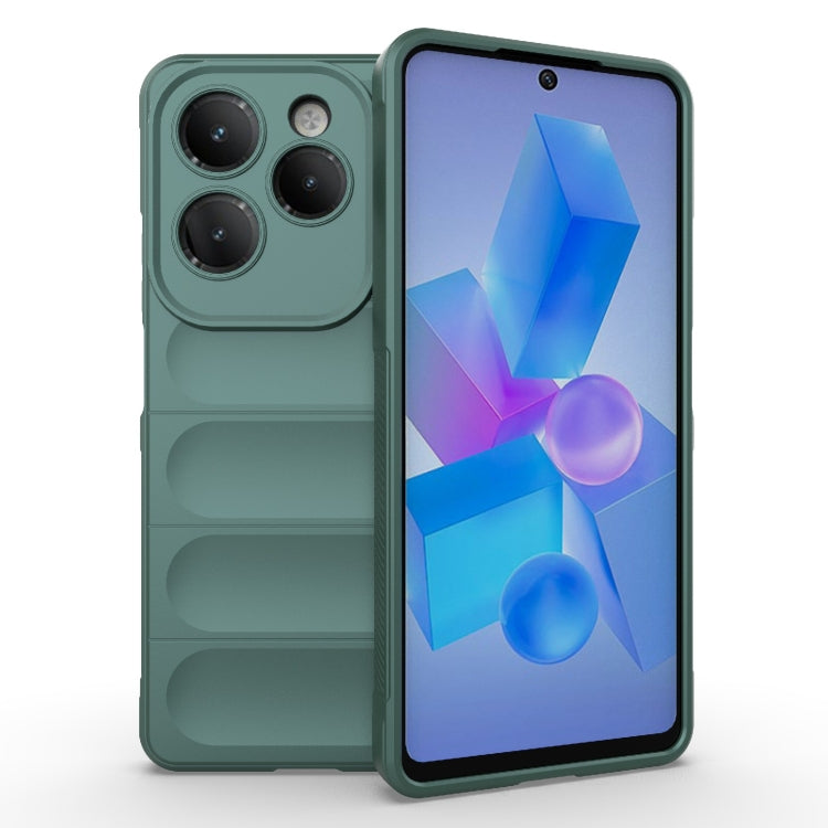 For Infinix Hot 40 Pro / Hot 40 Magic Shield TPU + Flannel Phone Case(Dark Green) - Infinix Cases by buy2fix | Online Shopping UK | buy2fix