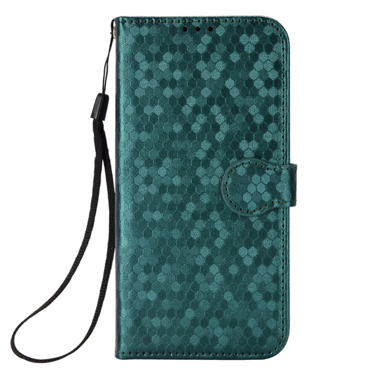 For Motorola Moto G Power 5G 2024 Honeycomb Dot Texture Leather Phone Case(Green) - Motorola Cases by buy2fix | Online Shopping UK | buy2fix