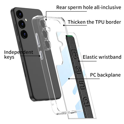 For Samsung Galaxy S24 5G GKK Space Frame Transparent PC + TPU Phone Case with Wrist Strap(Carbon Fiber Texture) - Galaxy Phone Cases by GKK | Online Shopping UK | buy2fix