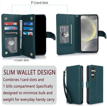 For Samsung Galaxy S24 / S25 5G Multi-Card Wallet RFID Leather Phone Case(Green) - Galaxy S24 5G Cases by buy2fix | Online Shopping UK | buy2fix