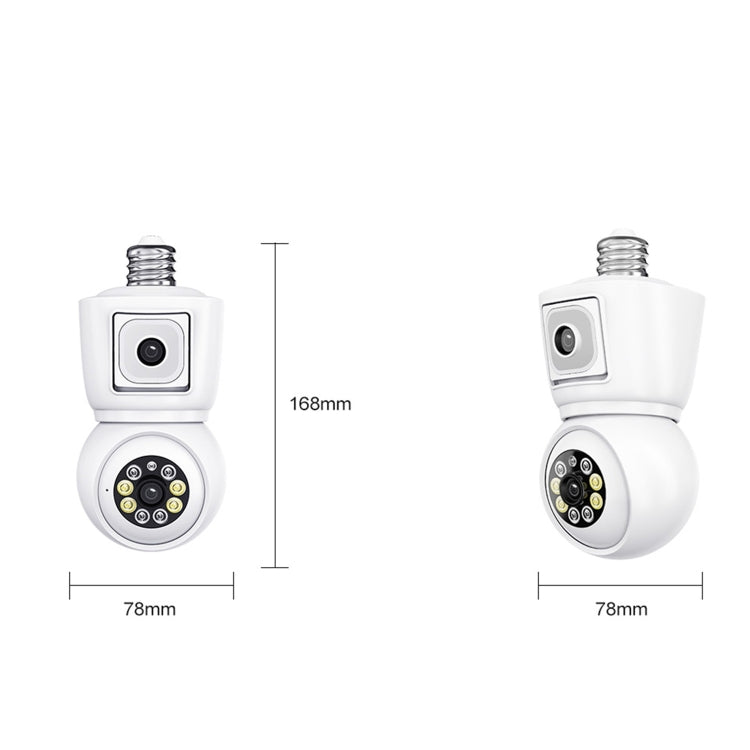 ESCAM QF202 E27 2x2MP Dual Lens Motion Detection Waterproof WiFi IP Two Way Audio Night Vision Camera(White) - Light Bulb Camera by ESCAM | Online Shopping UK | buy2fix