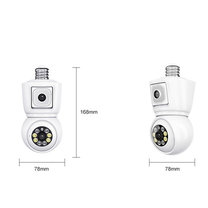 ESCAM QF202 E27 2x2MP Dual Lens Motion Detection Waterproof WiFi IP Two Way Audio Night Vision Camera(White) - Light Bulb Camera by ESCAM | Online Shopping UK | buy2fix