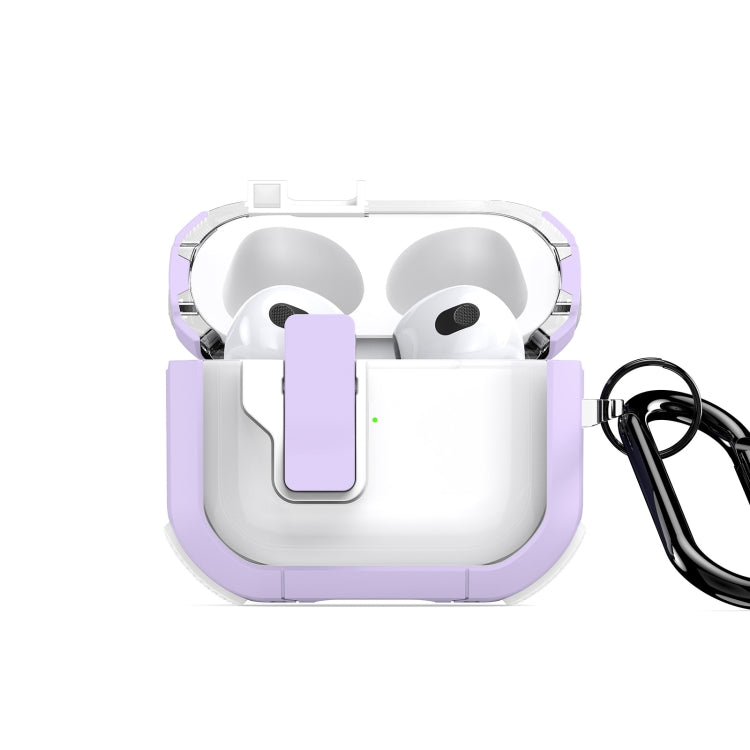 For AirPods 3 DUX DUCIS PECN Series Split Two-color Transparent Earphone Case with Hook(Purple White) - For AirPods 3 by DUX DUCIS | Online Shopping UK | buy2fix