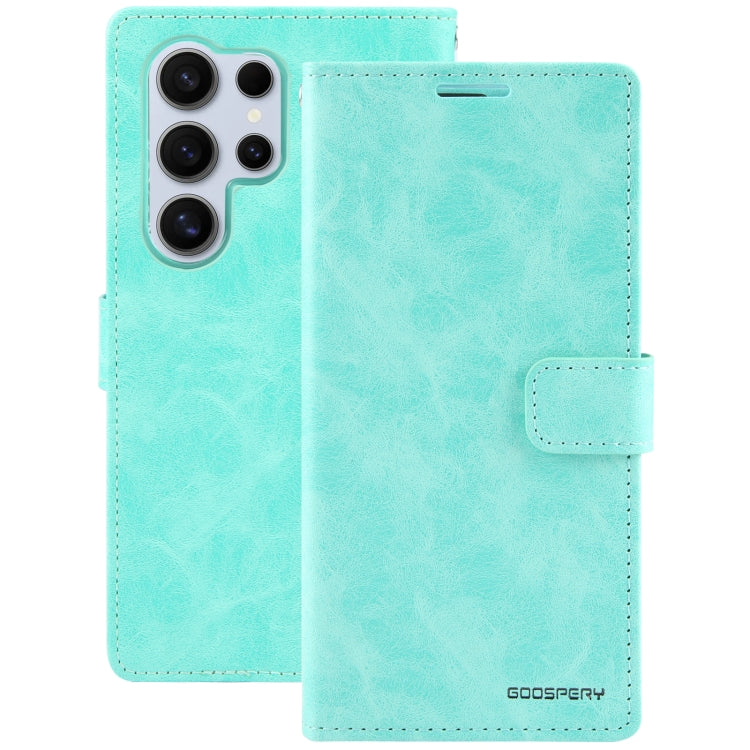 For Samsung Galaxy S24 Ultra 5G GOOSPERY BLUE MOON Crazy Horse Texture Leather Phone Case(Mint Green) - Galaxy S24 Ultra 5G Cases by GOOSPERY | Online Shopping UK | buy2fix