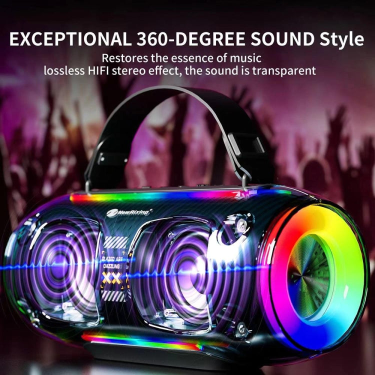New Rixing NR8806 Portable Outdoor Wireless Bluetooth Speaker RGB Colorful Subwoofer, Style:Without Mic(Black) - Desktop Speaker by NewRixing | Online Shopping UK | buy2fix