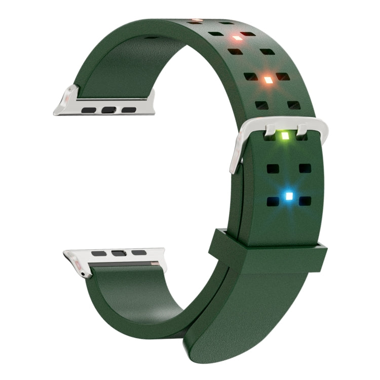 For Apple Watch Ultra 2 49mm Luminous Colorful Light Silicone Watch Band(Green) - Watch Bands by buy2fix | Online Shopping UK | buy2fix