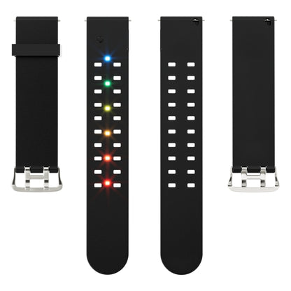 For Apple Watch Series 9 41mm Luminous Colorful Light Silicone Watch Band(Black) - Watch Bands by buy2fix | Online Shopping UK | buy2fix