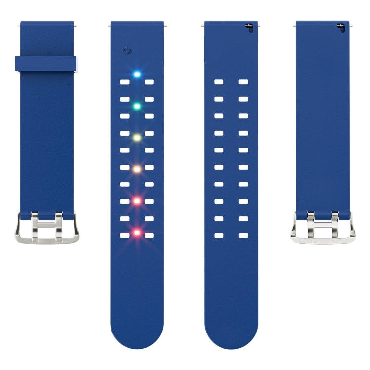 For Apple Watch Series 8 41mm Luminous Colorful Light Silicone Watch Band(Blue) - Watch Bands by buy2fix | Online Shopping UK | buy2fix