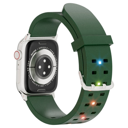 For Apple Watch Series 3 42mm Luminous Colorful Light Silicone Watch Band(Green) - Watch Bands by buy2fix | Online Shopping UK | buy2fix