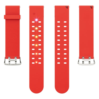 For Apple Watch Series 2 42mm Luminous Colorful Light Silicone Watch Band(Red) - Watch Bands by buy2fix | Online Shopping UK | buy2fix