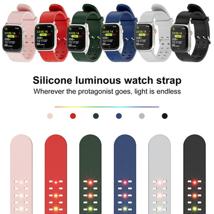 For Apple Watch Series 9 41mm Luminous Colorful Light Silicone Watch Band(Green) - Watch Bands by buy2fix | Online Shopping UK | buy2fix