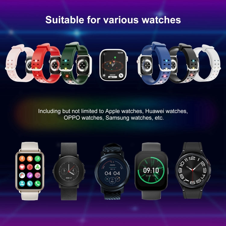 For Apple Watch Series 4 44mm Luminous Colorful Light Silicone Watch Band(Black) - Watch Bands by buy2fix | Online Shopping UK | buy2fix