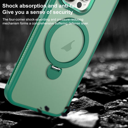 For iPhone 14 Pro Max MagSafe Magnetic Holder Breathable Phone Case(Green) - iPhone 14 Pro Max Cases by buy2fix | Online Shopping UK | buy2fix