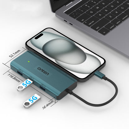 Onten UC961 9 in 1 USB-C / Type-C Multi-function HUB Docking Station(Green) - USB HUB by Onten | Online Shopping UK | buy2fix