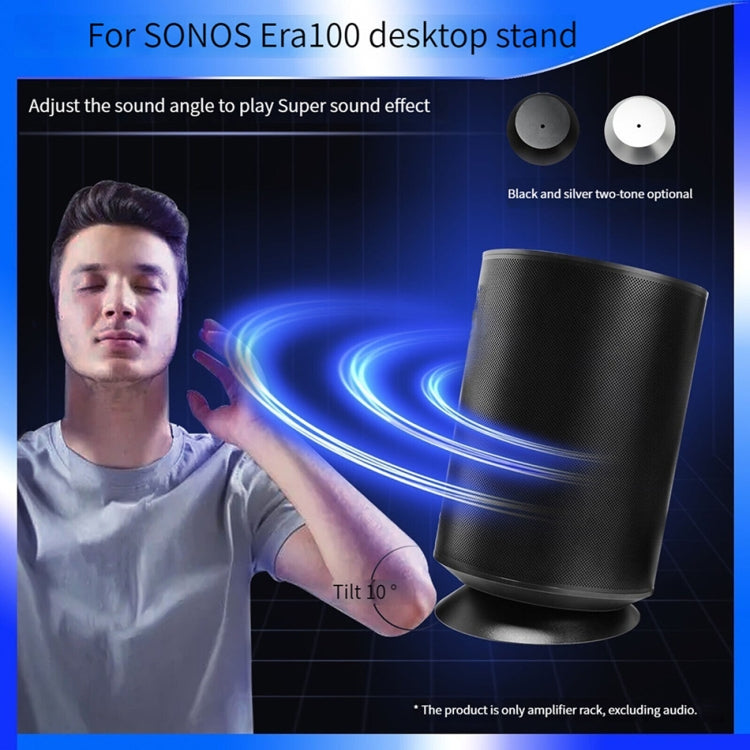 For SONOS Era 100 Smart Wireless Bluetooth Speaker Desktop Metal Stand Universal Bracket(Black) - Speaker Bracket by buy2fix | Online Shopping UK | buy2fix