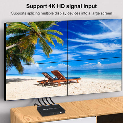 XP02 4K 2x2 HDMI Video Wall Controller Multi-screen Splicing Processor, Style:Ordinary(UK Plug) - Splitter by buy2fix | Online Shopping UK | buy2fix