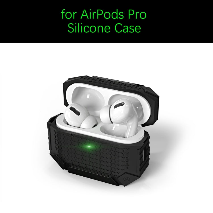 For AirPods Pro Wireless Earphones Shockproof Armor Silicone Protective Case(Dark Green) - For AirPods Pro by buy2fix | Online Shopping UK | buy2fix