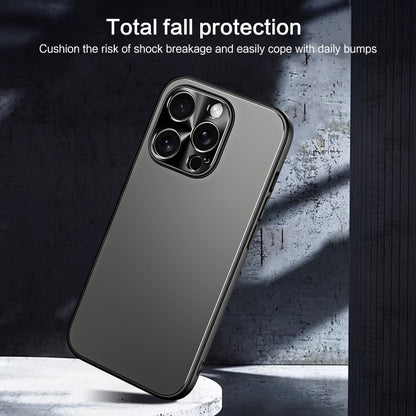 For iPhone 14 R-JUST RJ-61 Electroplating Frosted TPU + PC Phone Case(Grey) - iPhone 14 Cases by R-JUST | Online Shopping UK | buy2fix